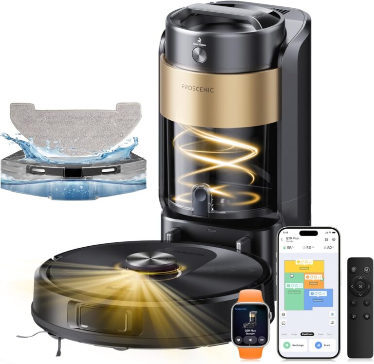 Proscenic Q20 Plus : Aspirateur robot sans sac avec station de vidage automatique et navigation Lidar