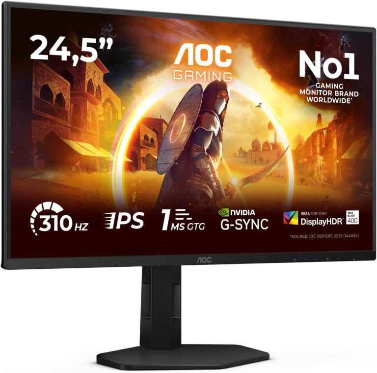 AOC Gaming Monitor 25G4SXU : Écran IPS 25″ 310Hz avec G-Sync et ajustement de hauteur