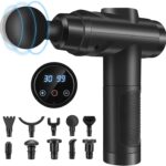Massage Gun avec 30 vitesses et affichage LCD, 10 embouts pour muscles et dos.