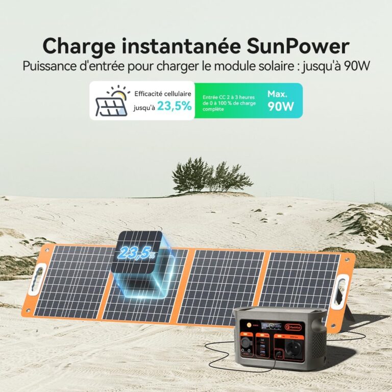 FlashFish 300W : générateur portable électrique avec panneau solaire pour camping et urgence