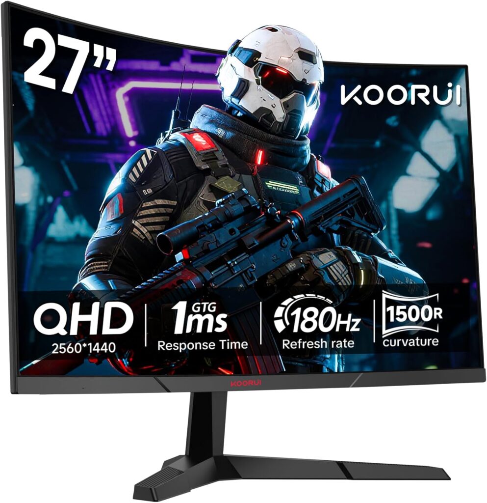 KOORUI lance un écran de jeu incurvé 27 pouces QHD à 180 Hz avec HDMI et DisplayPort.