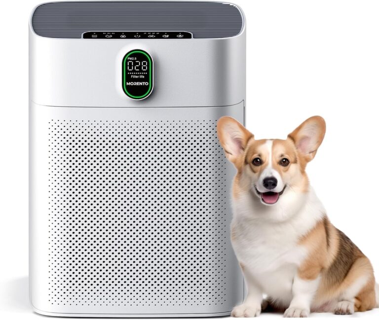Purificateur d’air MORENTO : filtre HEPA, capteur de qualité, niveau sonore 24dB