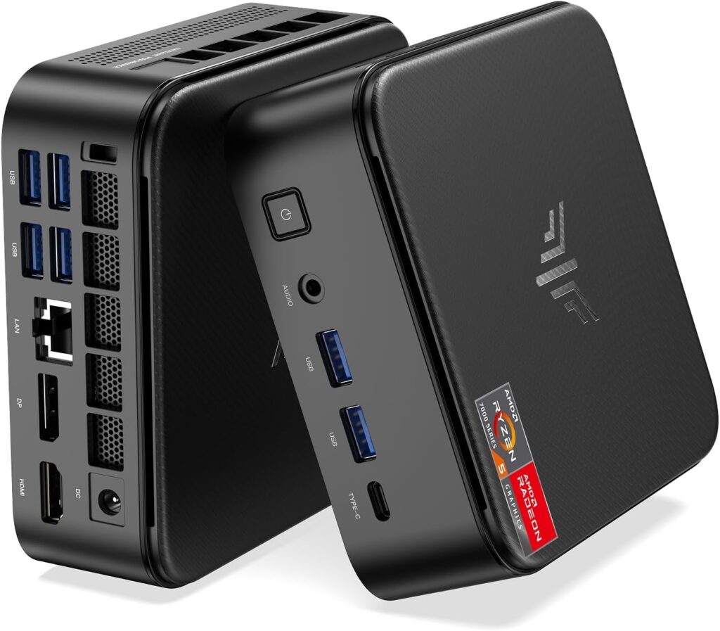 NiPoGi E3B Mini PC avec AMD Ryzen 5 7430U, 32 Go RAM et triple affichage 4K disponible.