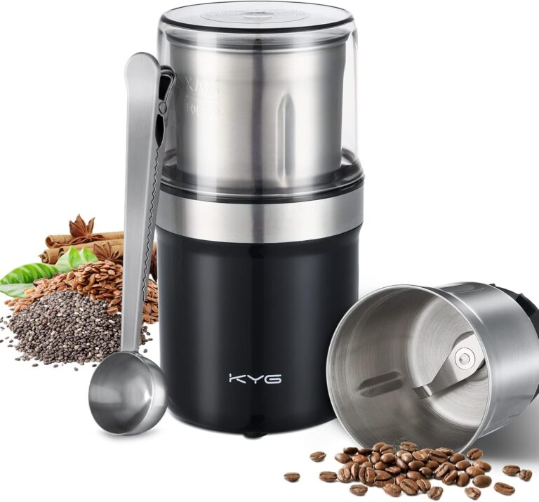 KYG Electric Coffee Grinder : Moulin à épices de 300W avec bol amovible et inox lavable