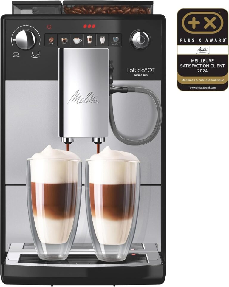 Melitta Latticia One Touch Silver : Machine à café automatique avec broyeur et système Latte Perfection