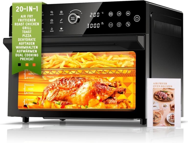 Air Fryer XXL Mini Electric Oven de 1800W : 20 programmes, cuisson sans huile, 8h timer.