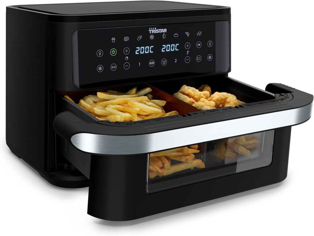 Tristar FR-9432 : Friteuse sans huile de 10 L avec 8 programmes et afficheur digital.