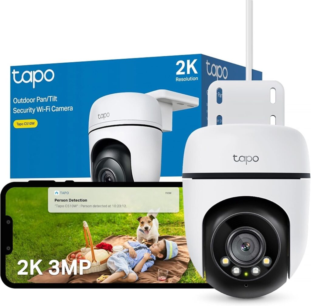 Tapo C510W 2K 360° : Caméra de surveillance extérieure avec détection de mouvement et vision nocturne