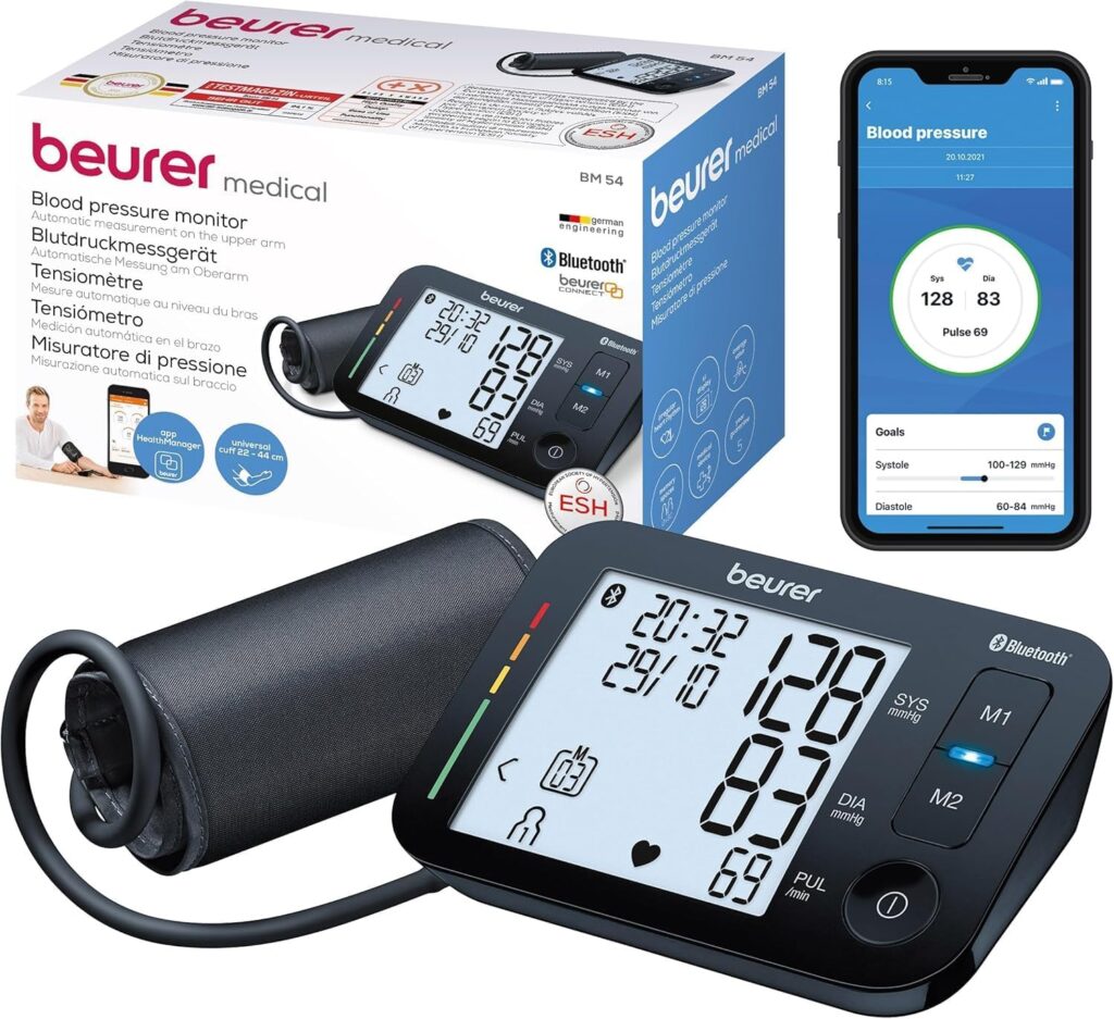 Surveillance de la tension artérielle : Beurer BM 54 avec détection d’arythmie et Bluetooth.