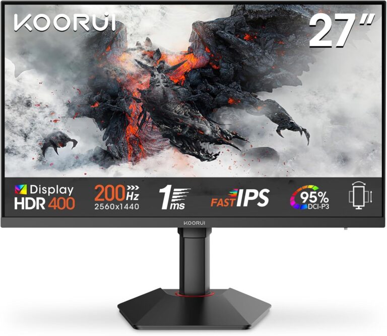 Koorui G2722P : Écran Gamer 27 pouces 200Hz avec HDR et ajustement de hauteur.