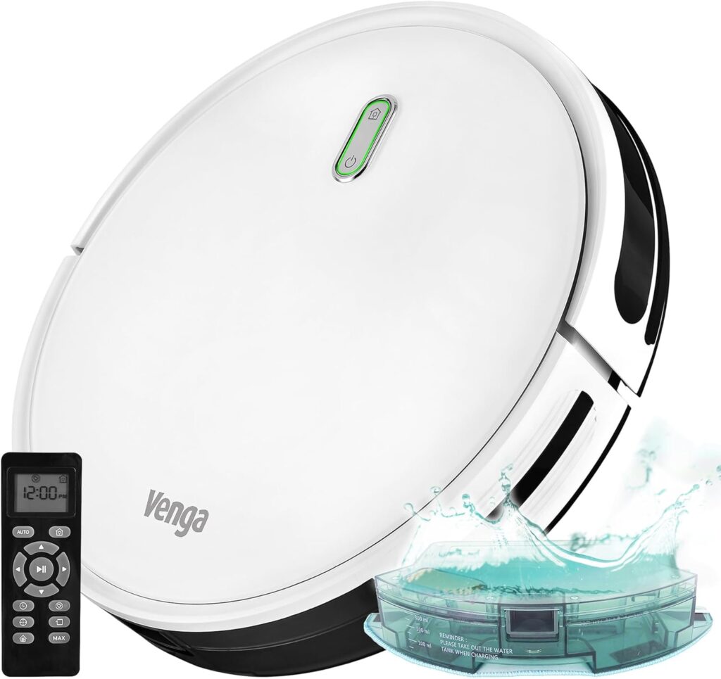 L’aspirateur robot Venga! VG RVC 3000 présente 6 modes de nettoyage et fonctionne silencieusement.