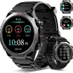 Qecnato Men’s Smart Watch avec Bluetooth, 110+ modes sportifs et étanchéité IP68