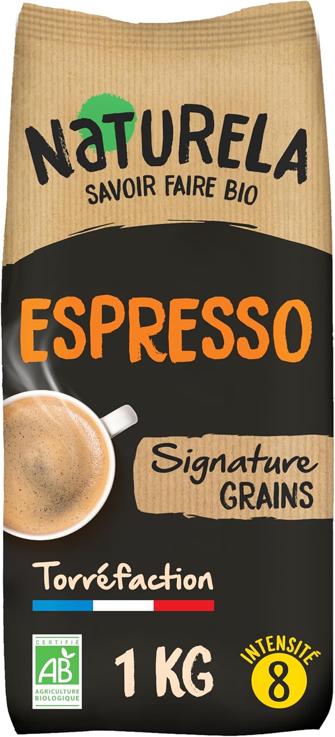 NATURELA lance des grains de café bio slow roast en France, gamme espresso 1kg.