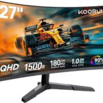 KOORUI 27 Pouces Écran Gaming Courbé QHD 180Hz avec Adaptive Sync et DCI-P3 90%