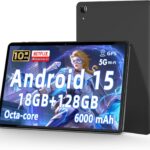 Tablet Android 15 de 10 pouces : Octa-Core, 18 Go RAM, 128 Go ROM, écran HD 1280×800.