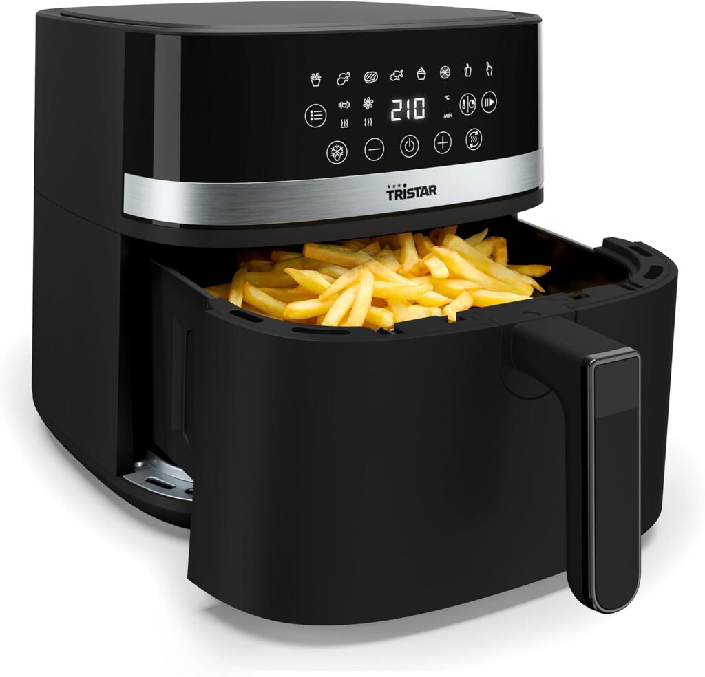 Tristar FR-9418 : Friteuse à air numérique de 8 L avec 7 programmes et écran tactile LED.