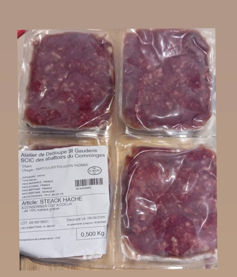 Rappel Consommateur – Détail Steak haché SCIC des abattoirs du Comminges