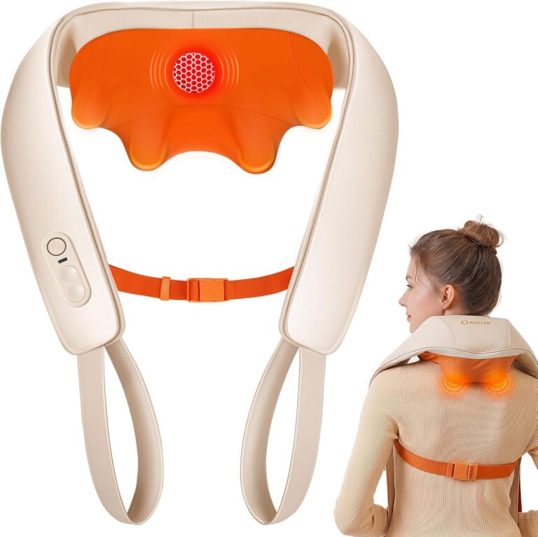 KNQZE : Massager électrique portable avec chauffage en graphène pour le cou et le dos.