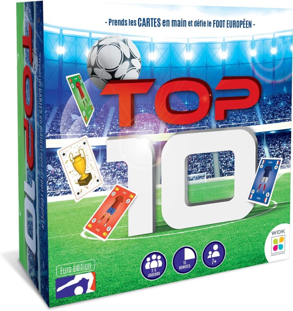 WDK Football Top 10 Card Game présente les joueurs les mieux notés du secteur du football.