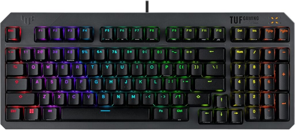 ASUS TUF Gaming K3 Gen II : Clavier de jeu AZERTY étanche avec switches opto-mécaniques RGB