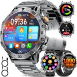 Montre connectée militaire pour hommes : Bluetooth, 110+ modes sportifs, IP68, 1.7 pouces.