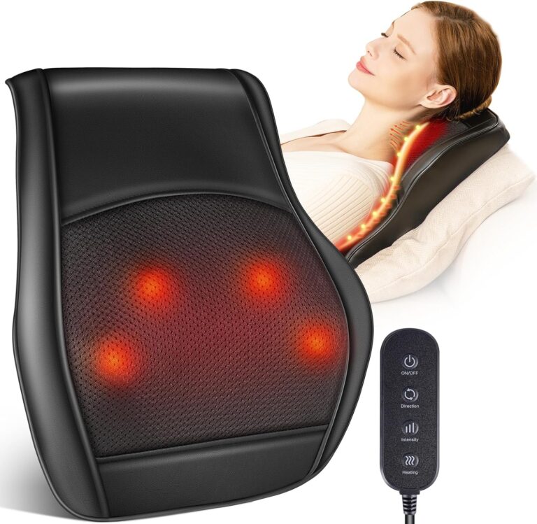 Brelley Neck Massager : coussin de massage Shiatsu pour le dos et le cou, conçu pour usage familial.