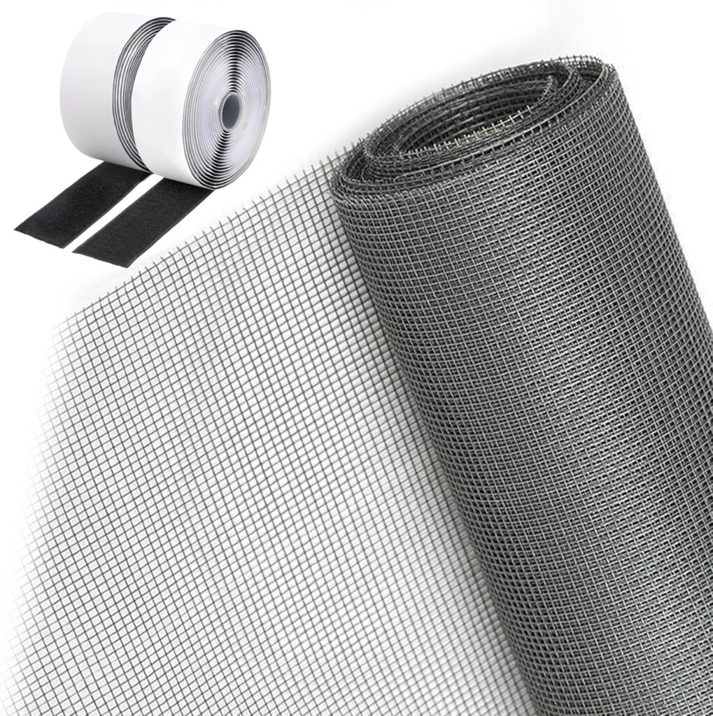Installation de moustiquaires adhésives sur fenêtres et portes : solution sans perçage, 1,5 x 3 m.