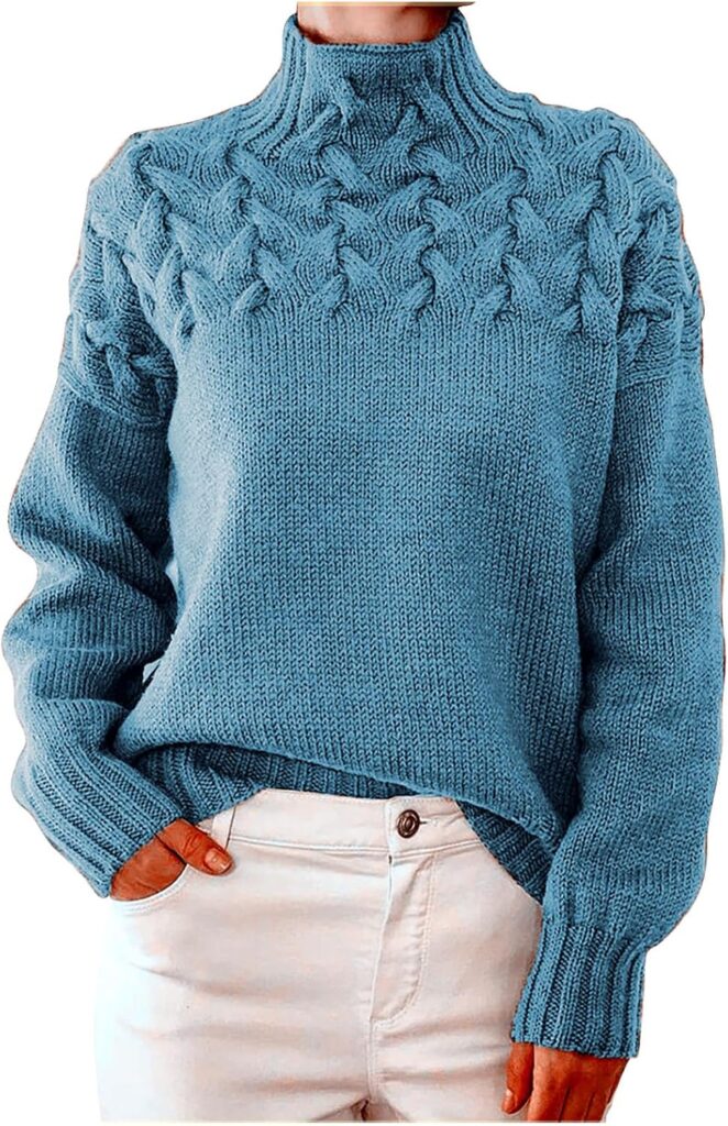 Tunique en maille épaisse pour femmes : mode hivernale et confort du tricot oversized.