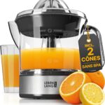 LEBENLANG Presse Agrume Électrique – 700ml, 2 Cônes, sans BPA, Rendement Élevé en Jus