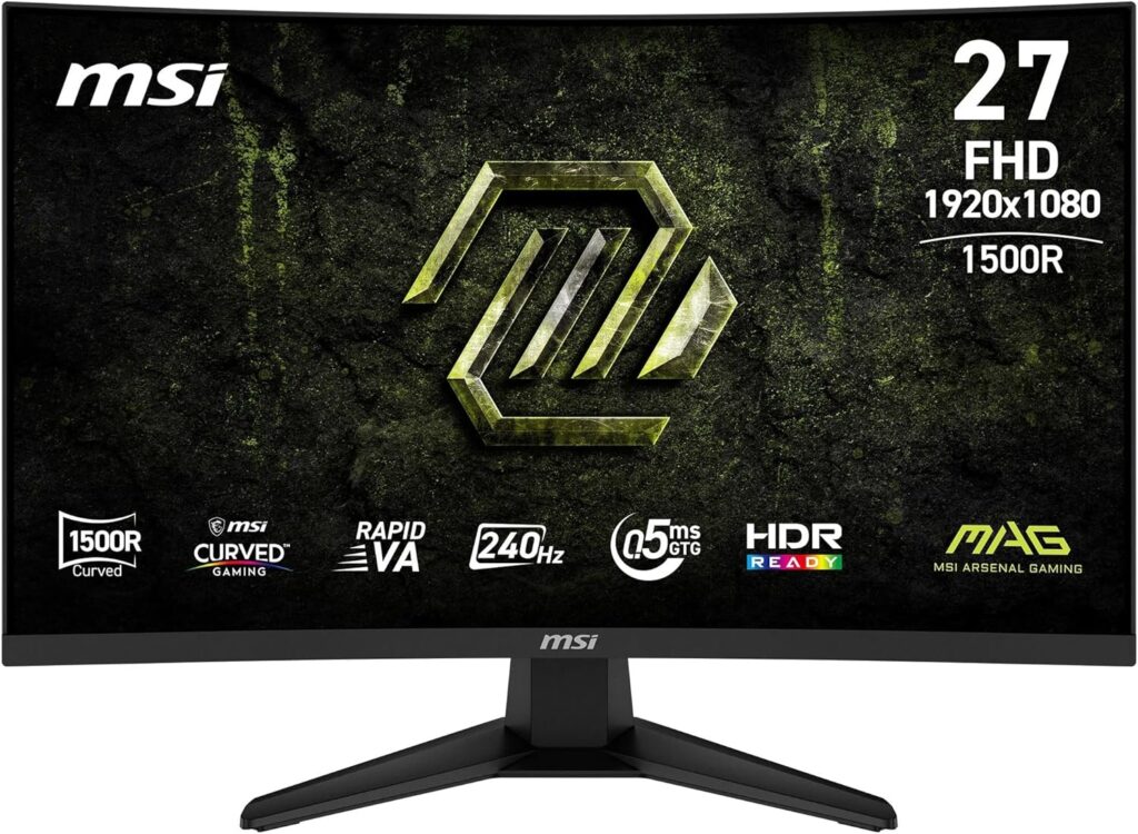 MSI MAG 275CF X24 : Moniteur gaming 27″ FHD 240 Hz avec courbure 1500R, compatible VESA