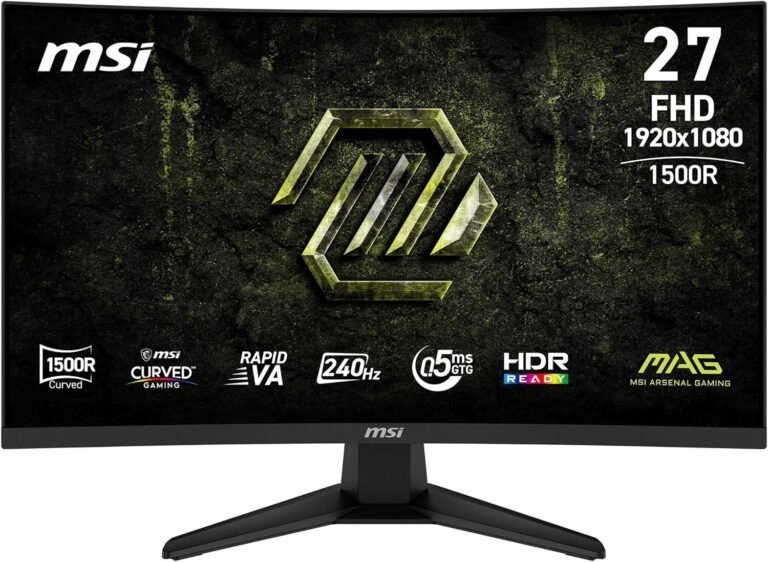 MSI MAG 275CF X24 : Moniteur gaming 27″ FHD 240 Hz avec courbure 1500R, compatible VESA