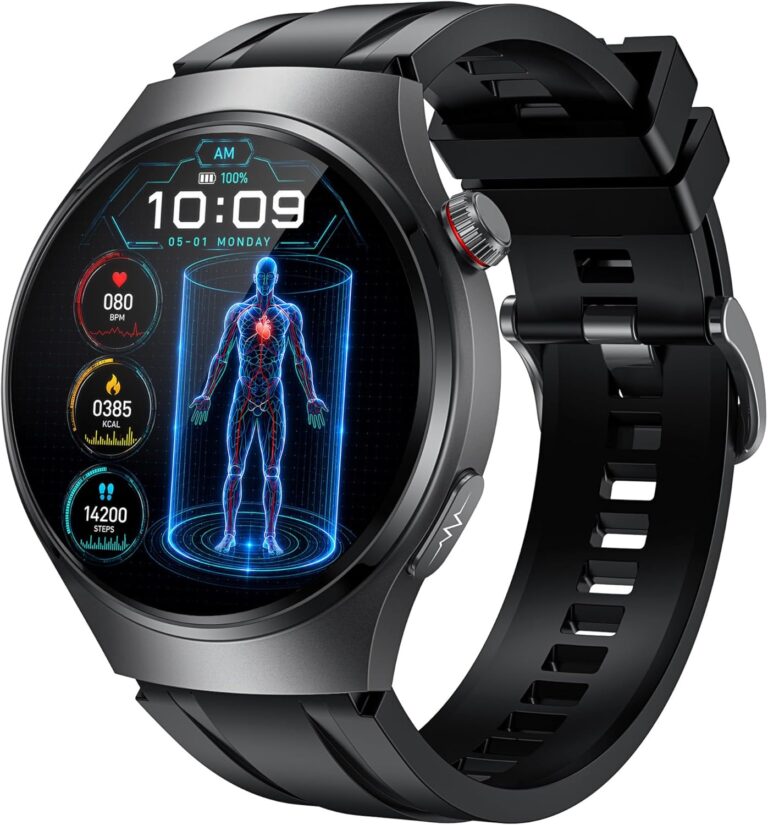 Montre intelligente ECG+HRV pour hommes : suivi de santé avancé disponible sur iOS et Android