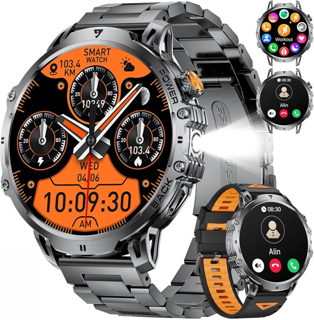 Montre intelligente homme 1000 mAh, 1,85 pouces, 130+ modes sportifs, IP68 étanche