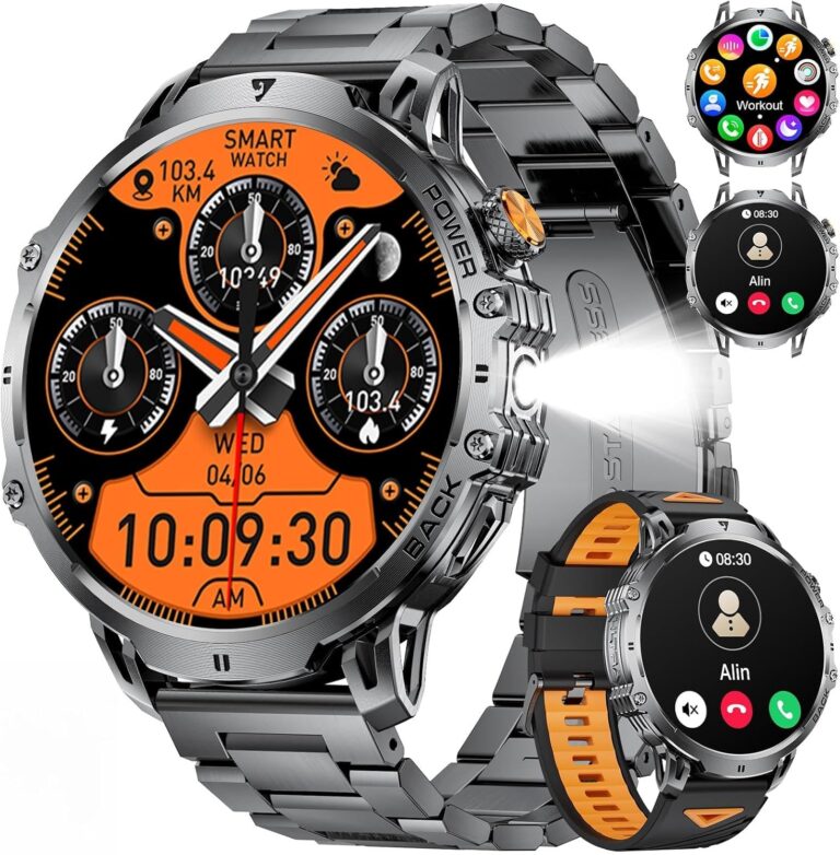 Montre intelligente homme 1000 mAh, 1,85 pouces, 130+ modes sportifs, IP68 étanche