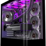KEDIERS ATX PC Case avec 4 ventilateurs, boîtier moyen tour en verre trempé, modèle P4.