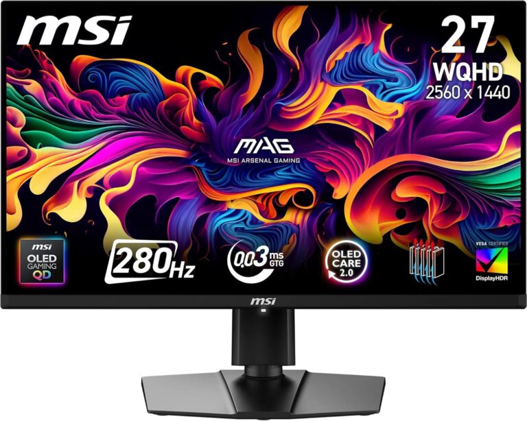MSI MAG 271QP QD-OLED : Moniteur Gaming 26,5″ WQHD, 280Hz, G-SYNC et FreeSync compatibles