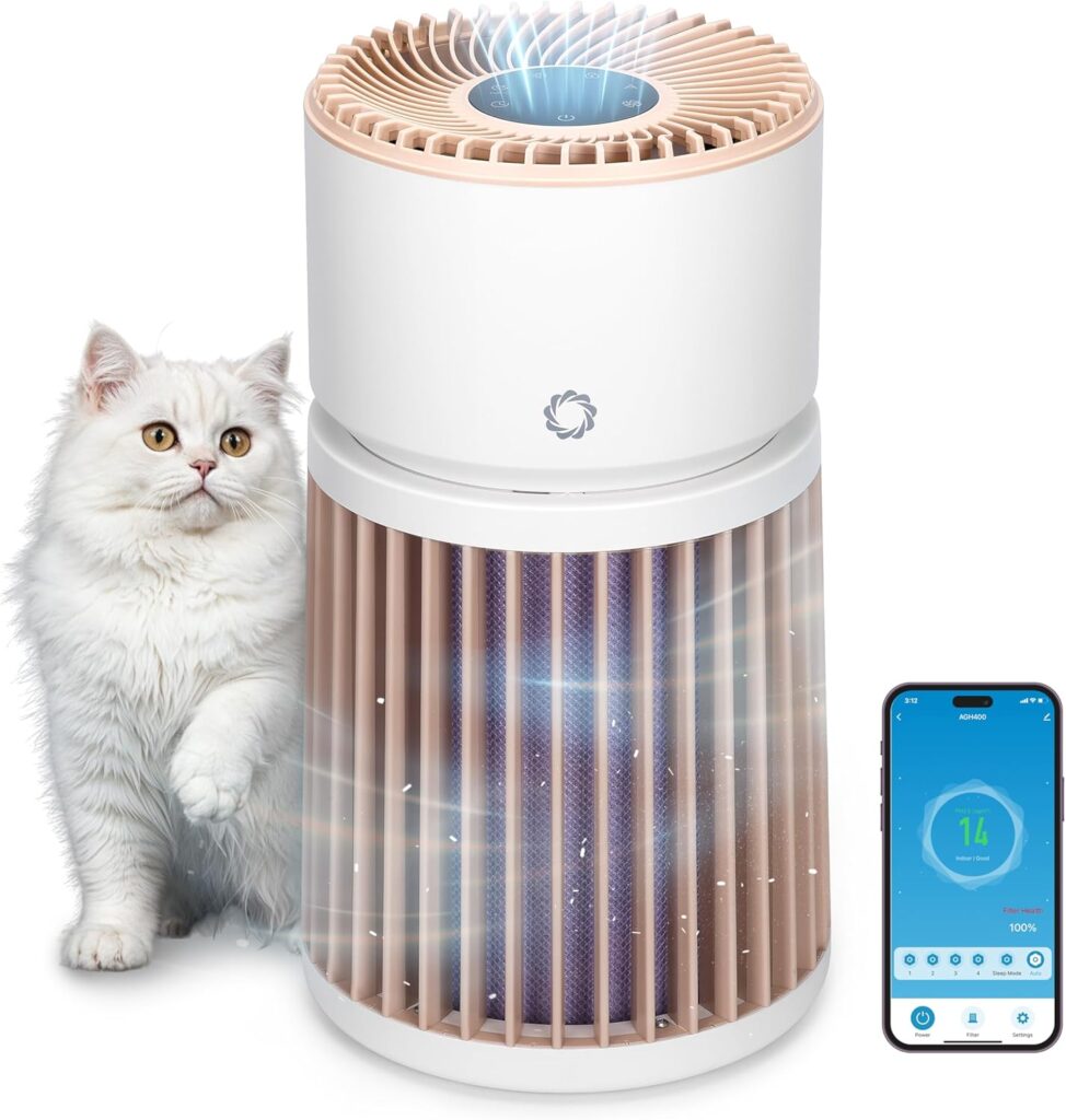 Airthereal AGH400-PET : Purificateur d’air pour espaces jusqu’à 325 m², filtre H13 pour poils et poussières.
