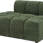 Vente-unique lance une méridienne gauche en tissu chiné vert pour le marché français.