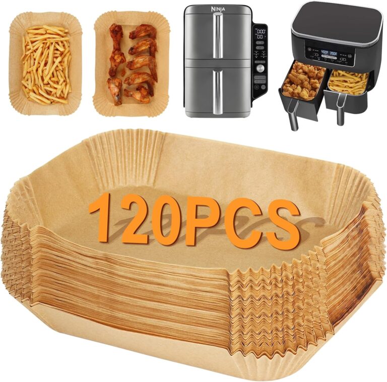 BYKITCHEN Papier de cuisson pour friteuse à air Ninja Double Stack XL SL400EU, 120 pièces compatibles
