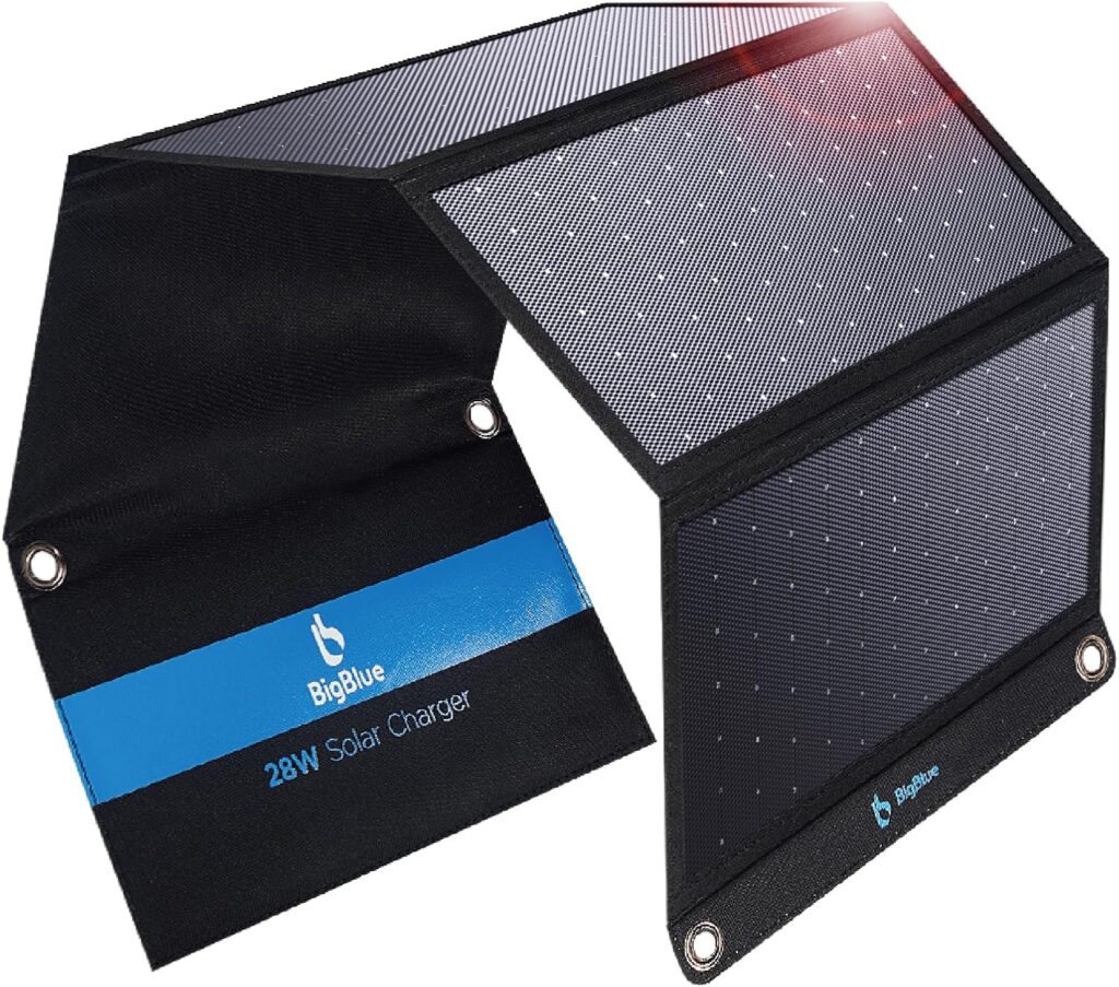 BigBlue 28W: Chargeur solaire portable étanche avec ports USB pour appareils mobiles