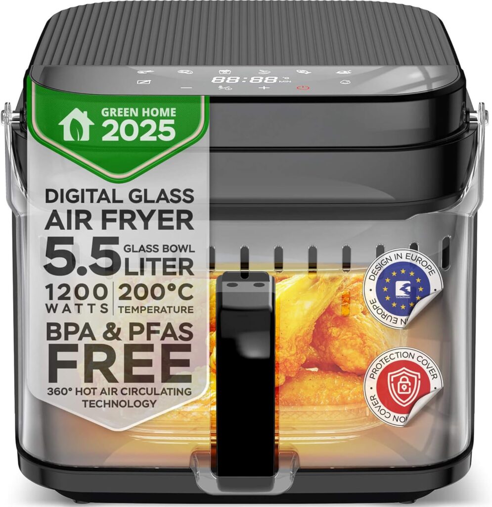 TurboTronic Air Fryer 5.5 L : Friteuse sans huile avec 8 programmes et écran tactile
