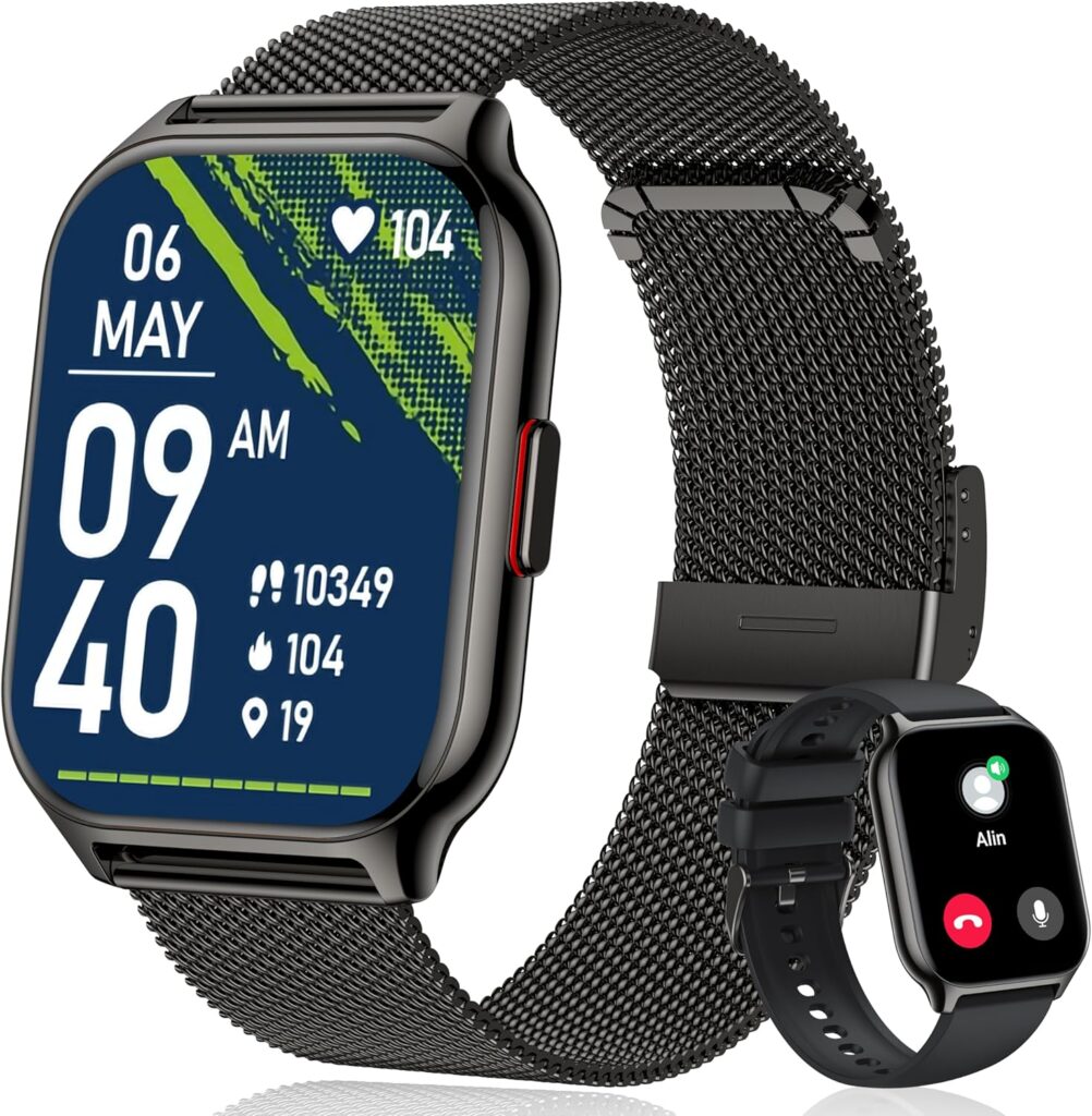 Popglory présente une montre connectée avec surveillance de la fréquence cardiaque et Bluetooth.