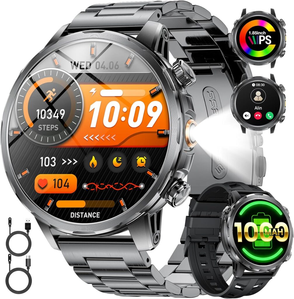 LIGE 1000 mAh Smartwatch pour hommes : 100+ modes sportifs et fonctionnalités de santé.
