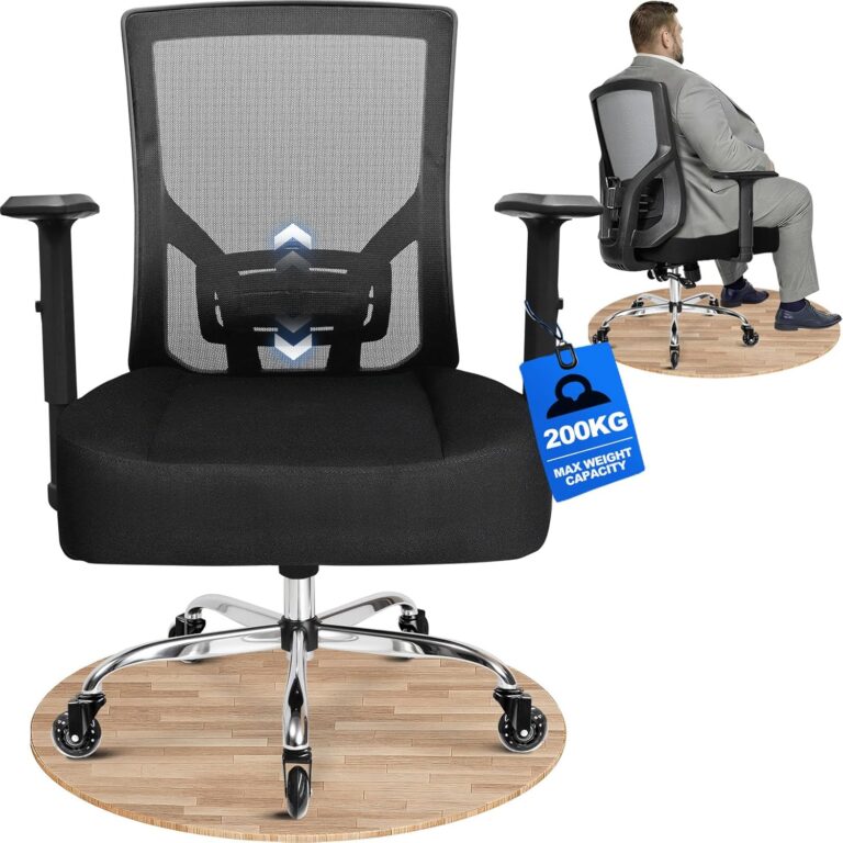 MELOKEA : Fauteuil de Bureau Ergonomique XL 200 KG avec Support Lombaire Réglable