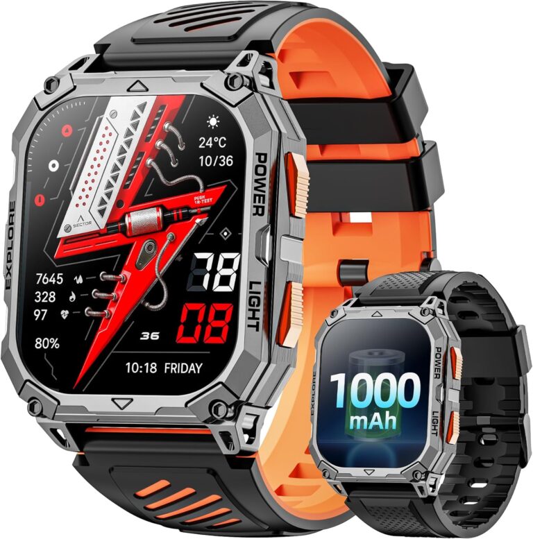Montre connectée 2,01 pouces HD avec 120 modes sport et suivi santé pour Android et iOS.