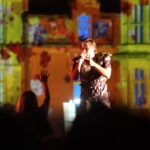 Orelsan interprète ses succès au festival Beauregard devant 35 000 spectateurs.