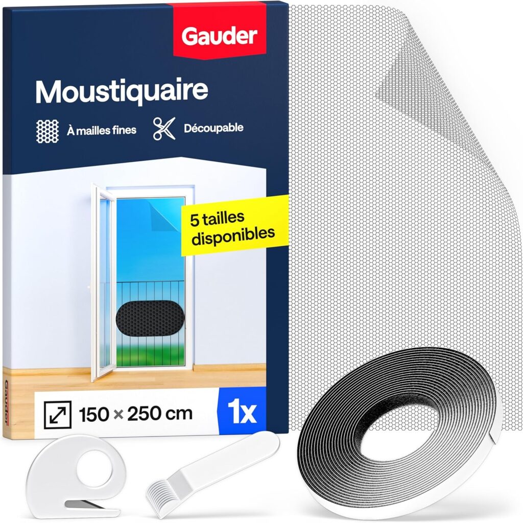 GAUDER Mosquito Net pour fenêtres grandes dimensions : installation sans perçage disponible