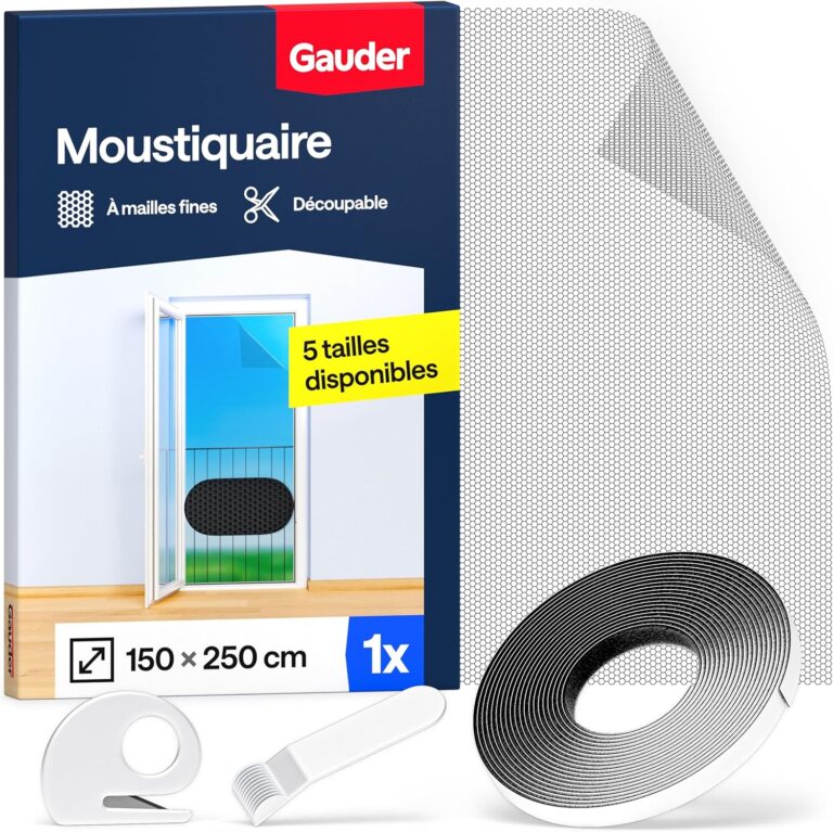 GAUDER Mosquito Net pour fenêtres grandes dimensions : installation sans perçage disponible