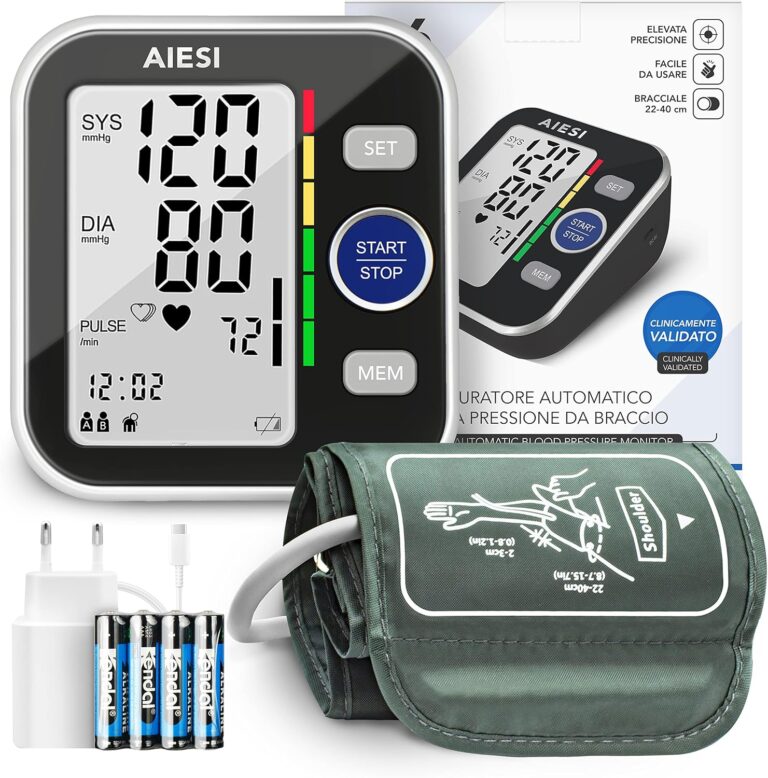 AIESI A6 : Moniteur de pression artérielle numérique avec 120 mémoires et 24 mois de garantie