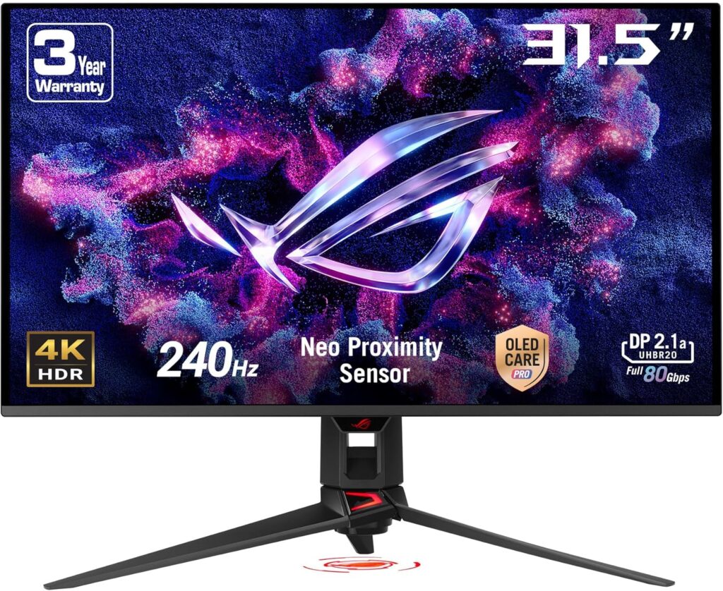 ASUS dévoile le moniteur gaming ROG Swift OLED PG32UCDMR, 31.5″, 4K QD-OLED, 240Hz.